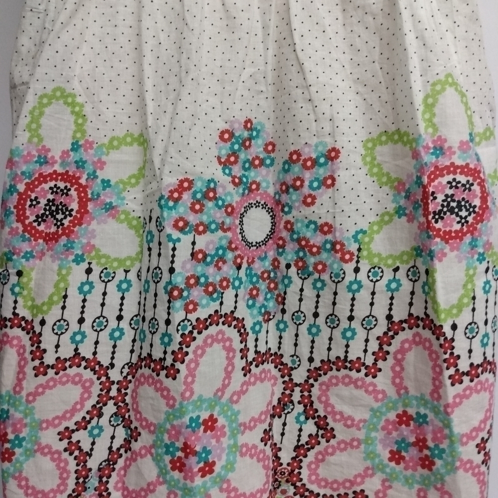 Ladies Cococabana Crochet Top Short Dress, S, Cream top, floral bottom, NWT - Picture 7 of 10